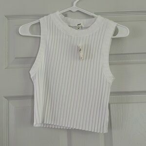 Aerie NWT white cropped ribbed tank size small